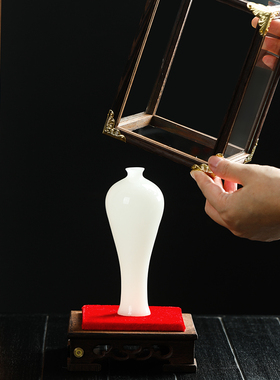 冰种璞玉美人瓶装饰摆件创意白色家居客厅书房高级感小众艺术摆设