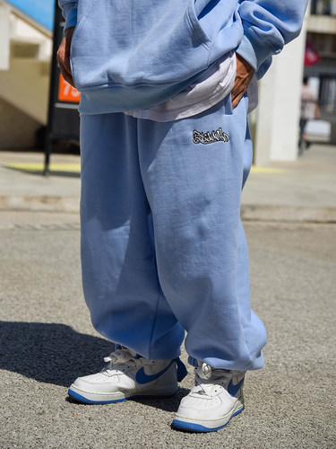 BLACUL hiphop北卡蓝90s嘻哈街舞说唱肥大运动裤宽松加绒卫裤男秋 - 图2