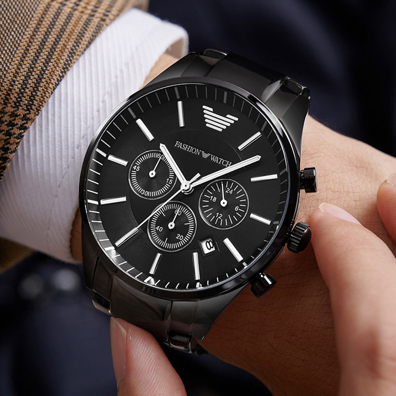 阿玛妮正品黑武士男士全自动机械表 路欧斯宾国产腕表