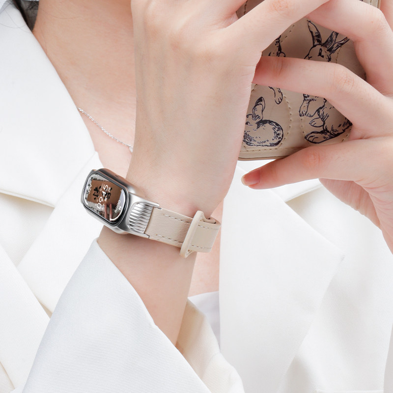 小米手环6/7/8NFC腕带小米3/4/5手环表带智能小米运动手环四五六七八代替换带软皮质高级小香风真皮女生2440,淘宝优惠券,粉丝福利购,淘宝优惠卷