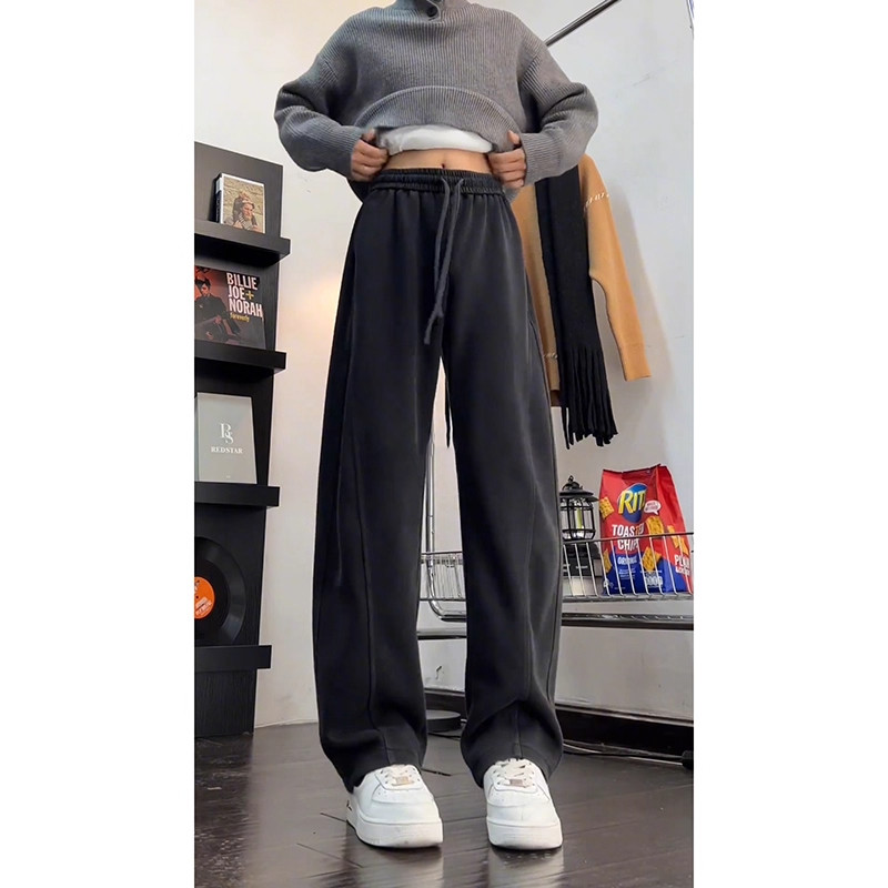 黑灰色镰刀卫裤男款重磅宽松休闲阔腿弯刀裤美式复古直筒香蕉裤子,淘宝优惠券,粉丝福利购,淘宝优惠卷