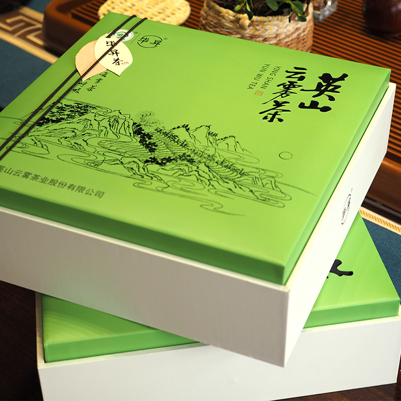 绿茶2023新茶英山云雾高山茶特级明前茶炒青100g*4罐礼盒包装送礼-图0