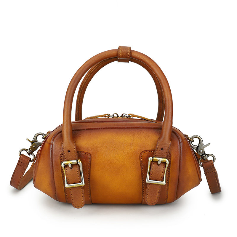 法缇斯复古文艺单肩头层牛皮 法缇斯女士包袋