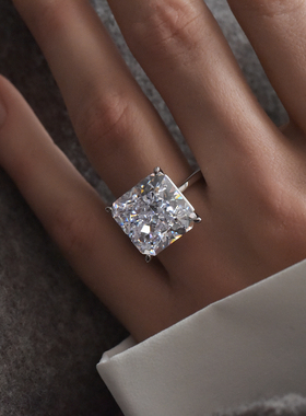 女S925个性夸张爆闪戒指碎花冰切