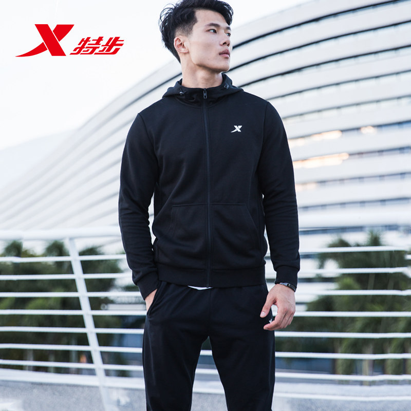 特步运动套装男卫衣冬季2026新款运动服青少年卫裤连帽外套两件套,淘宝优惠券,粉丝福利购,淘宝优惠卷