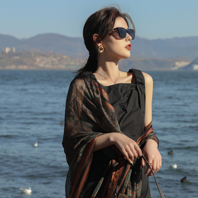 民族风丝巾女夏薄款防晒百搭长款时尚纱巾海边沙滩多功能披肩围巾,淘宝优惠券,粉丝福利购,淘宝优惠卷
