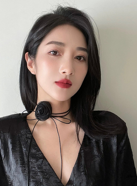 雪林鹿少女小众颈带锁骨链项链