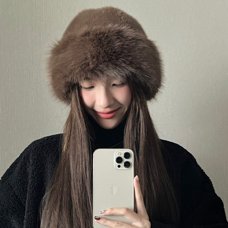 毛绒地主帽女秋冬新款防寒保暖帽子东北盆帽护耳帽显脸小渔夫帽潮,淘宝优惠券,粉丝福利购,淘宝优惠卷