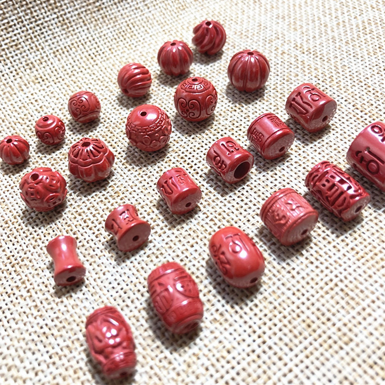 高含量朱砂帝王砂南瓜圆珠六字真言桶珠米珠佛珠手串配件diy材料,淘宝优惠券,粉丝福利购,淘宝优惠卷