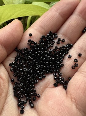 金色小隔珠子3mm散珠玻璃米珠黑色小隔珠子流苏用diy配件手链材料