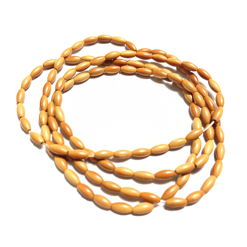 天然橄榄核圆珠葫芦竹节米珠形状隔珠项链长条配件DIY手链配饰品 - 图3