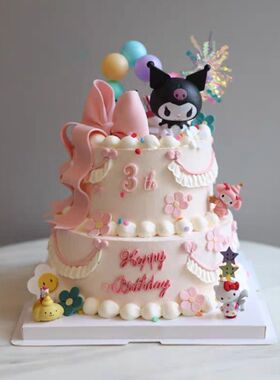 双层卡通网男孩女孩插件生日蛋糕模型仿真2026新款塑胶假蛋糕样品
