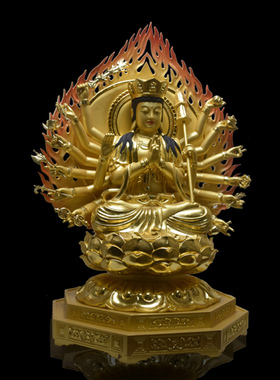 可定制佛像准提佛母手工木雕