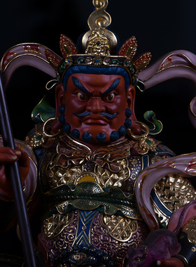 木雕彩绘摆件造像定制柴火武财神