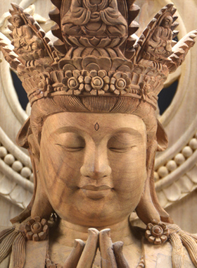 迎善永安禅意木雕准提佛母定制