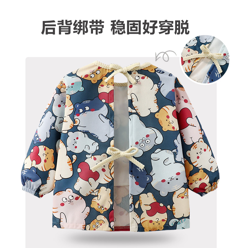 Boy baby eating smock autumn and winter corduroy