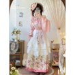 Ink-dyed Youque original Hanfu, Han-Western eclectic Ming-dynasty cross-collar pipa sleeves embroidered cloud shoulder skirt Lolita suit