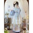Ink-dyed Youque original Hanfu, Han-Western eclectic Ming-dynasty cross-collar pipa sleeves embroidered cloud shoulder skirt Lolita suit