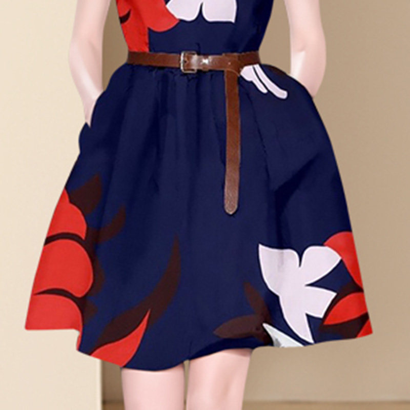 欧美气质减龄印花女2020新款连衣裙 迪菲丽格连衣裙