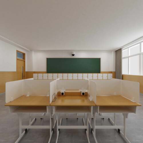 学生课桌考试专用挡板环保PVC板机房电脑房微机室隔板桌面隔档板 - 图1