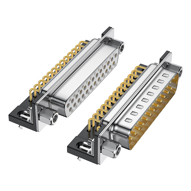 工业DB25焊板母座DR25弯脚90度直角直插DP25针公头并口对接连接座_虎窝淘