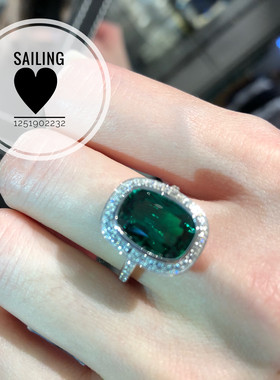 香港英国人造钻石克拉祖母绿戒指