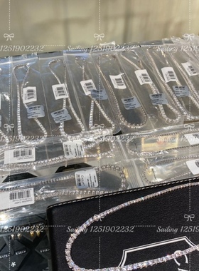 项链人造宝石CARAT银镀金满圈女