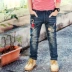 Quần jeans bé trai mùa thu 2019 Quần trẻ em Hàn Quốc trong quần áo trẻ em lớn Quần bé trai giản dị chân quần thủy triều - Quần quần áo bé gái Quần