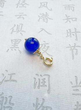 天然水晶简约吊坠手链小滴溜 猫眼玛瑙玉髓翡翠 手串挂件圆珠饰品