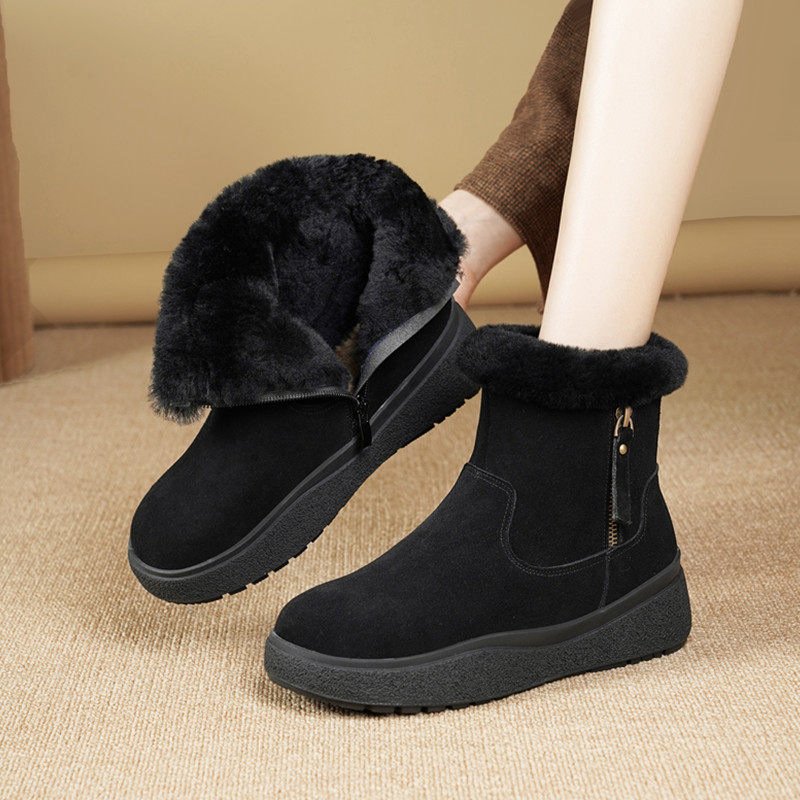 加厚羊毛雪地靴女冬皮毛一体加绒保暖女靴防滑厚底真皮东北大棉鞋,淘宝优惠券,粉丝福利购,淘宝优惠卷