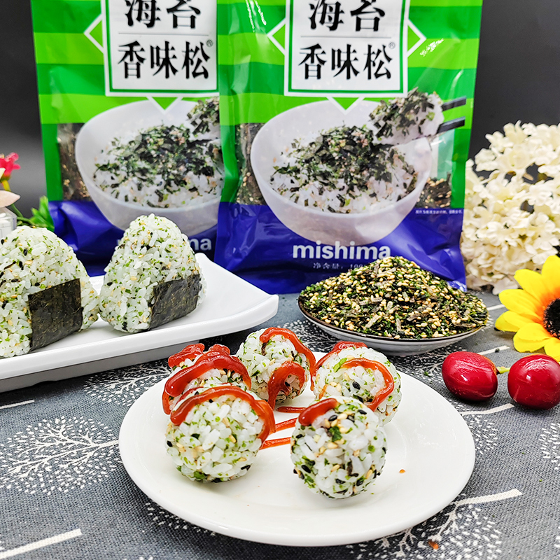 三岛香味松海苔碎拌饭日式木鱼花紫菜饭团芝麻拌饭海苔即食零食-图2