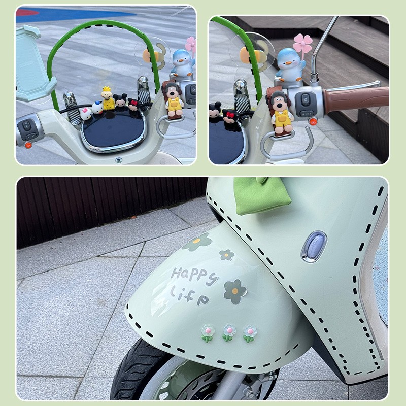 适用九号电动车装饰用品大全雅迪爱玛台铃绿源通用挡风板可爱贴纸 - 图1