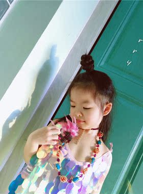 欧美复古手工串珠毛衣链