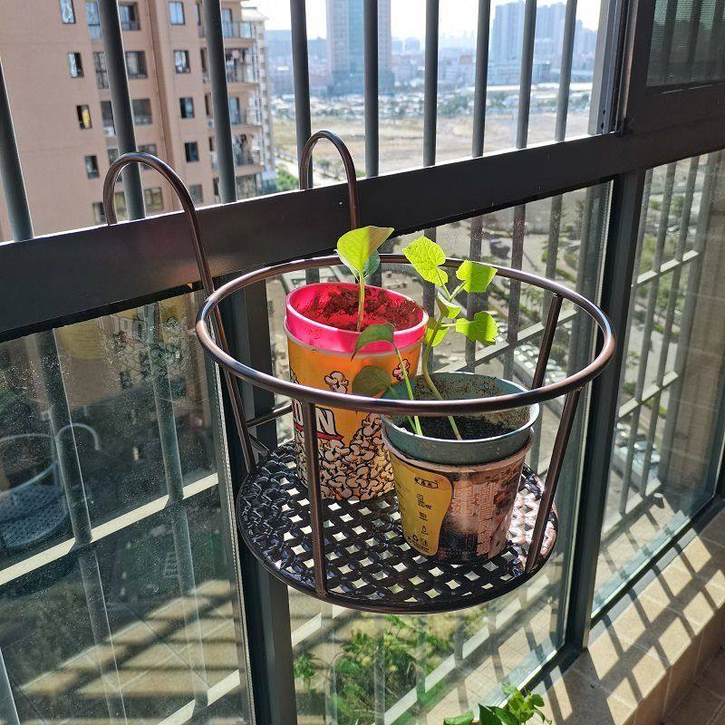 加宽特大号花架阳台栏杆花盆架铁艺悬挂式护栏窗台绿萝多肉置物架,淘宝优惠券,粉丝福利购,淘宝优惠卷