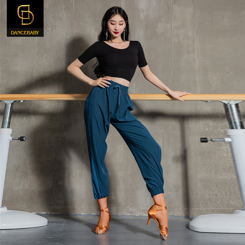 dancebaby拉丁舞裤子女春夏2023新款练功服跳舞服装舞蹈裤YS340N