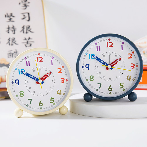 学生专用闹钟宿舍简约起床神器儿童男女孩闹钟桌面学习静音时钟表 - 图1