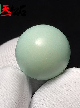 湖北原矿高瓷无优化绿松石圆珠单颗散珠星月菩提多宝配饰纯天然