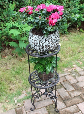 欧式铁艺花架f多层花盆架置物架阳台客厅室内落地绿萝吊兰花架摆