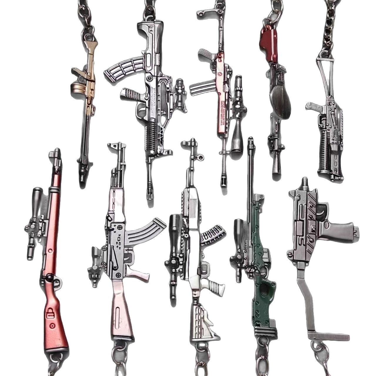 和平精英武器金属迷你钥匙扣挂件和平精英游戏周边合金枪模型吃鸡武器男孩玩具