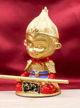 鱼缸造景摆件齐天大圣孙悟空金箍棒装饰品家居金属工艺品桌面摆件
