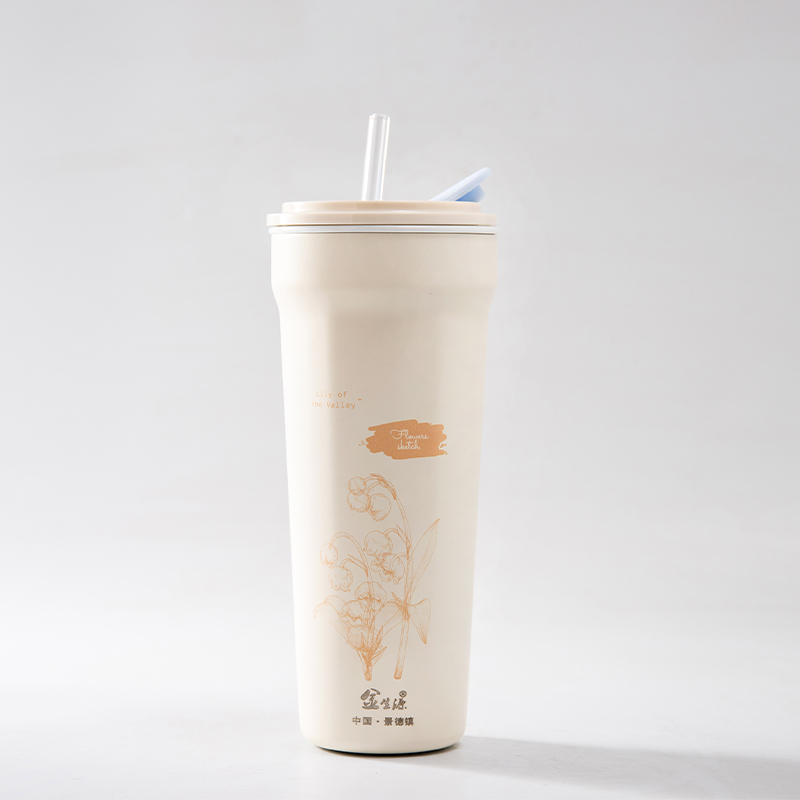 景德镇陶瓷内胆保温杯金生源大容量咖啡泡茶玉瓷冰霸车载便携水杯 - 图2