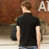 Mùa hè 2019 nam mới cotton ve áo ngắn tay áo polo nam kinh doanh áo thun ngắn tay màu rắn - Polo t shirt golf Polo