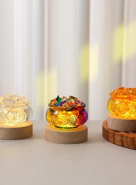 黄水晶招财进宝元宝摆件