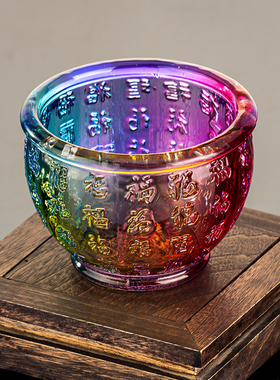 水晶百福聚财缸装饰摆件