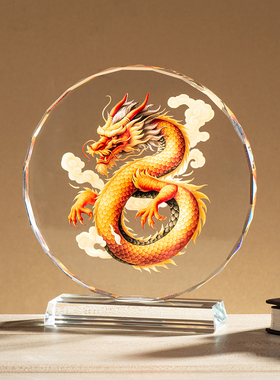 大红公鸡水晶摆件入户玄关装饰品