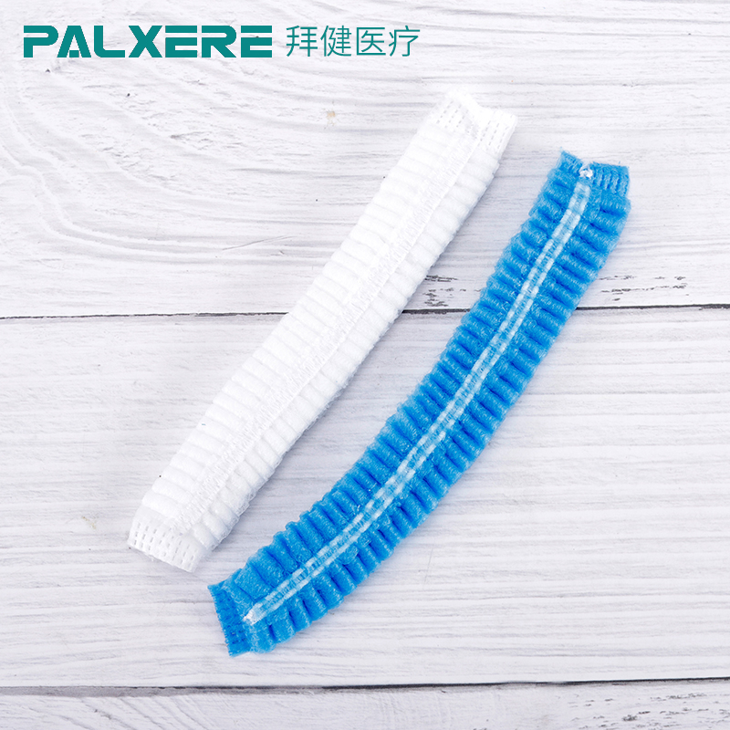 100支一次性网帽无纺布条形帽防尘帽子护发室头套防落发加大网帽-图3