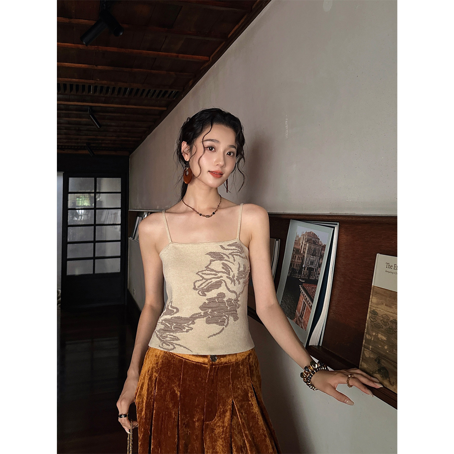 【呼呼专享】【如戈】新中式立体提花针织小吊带背心女内搭上衣潮,淘宝优惠券,粉丝福利购,淘宝优惠卷