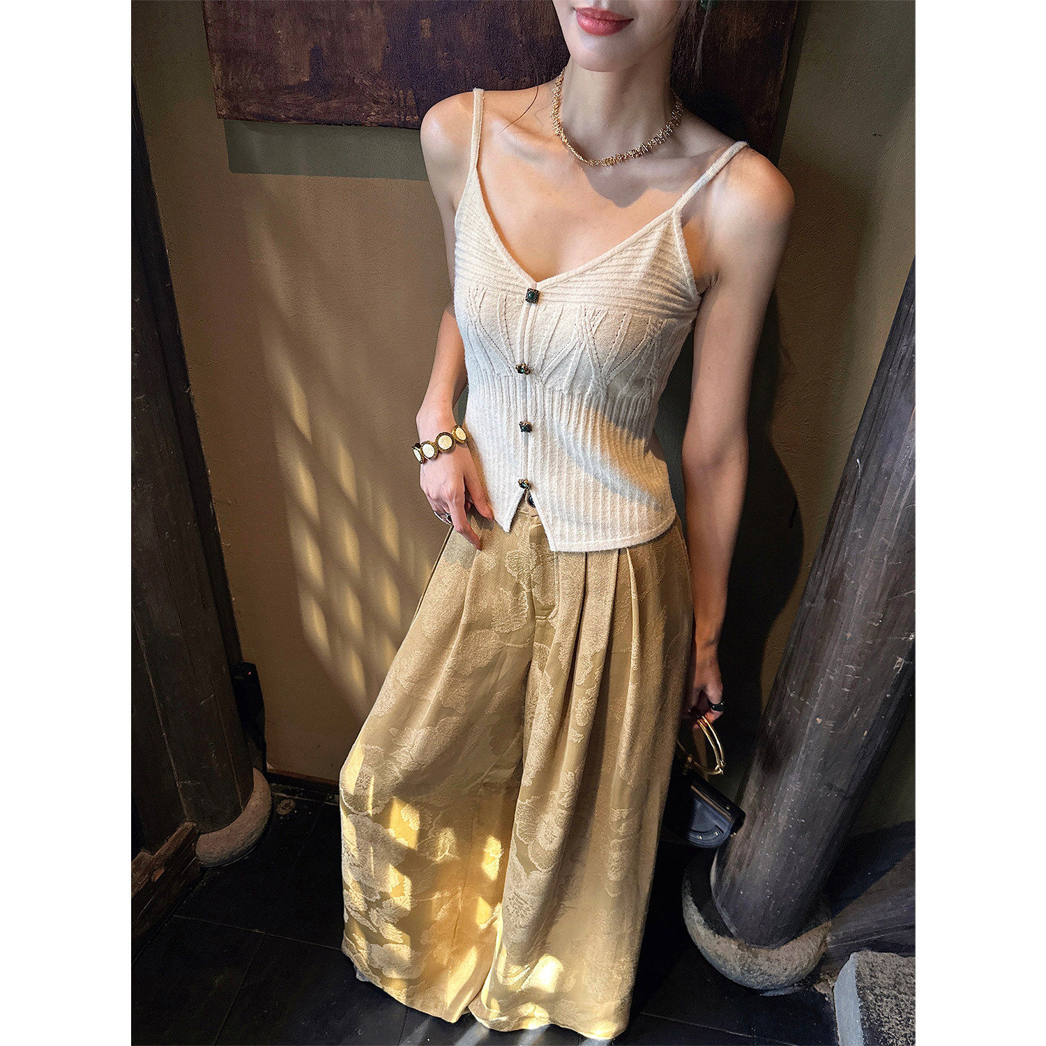 【哼哈冰冰】【望楚】国风针织小吊带背心女内搭中式美背上衣新款,淘宝优惠券,粉丝福利购,淘宝优惠卷