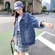 牛仔外套女宽松复古港味上衣外套