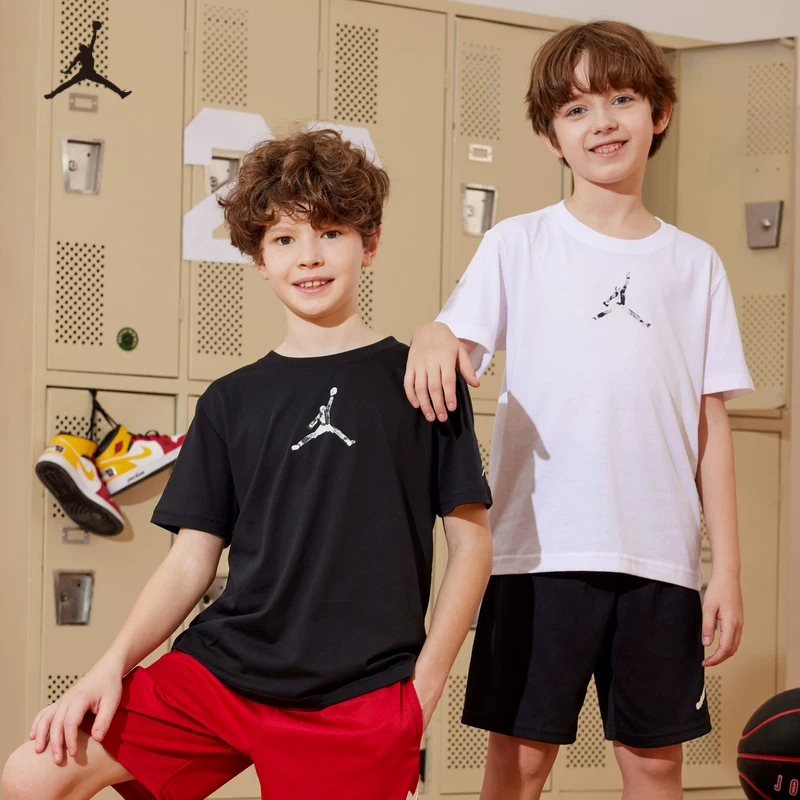 Детская летняя дышащая футболка Nike Jordan для мальчиков, летняя одежда, детская одежда, для подростков, с коротким рукавом
